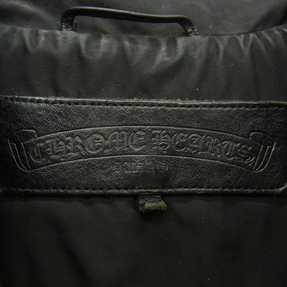 CHROME HEARTS クロムハーツ（原本無） RIGGINS FBRC 英字プリント クロスボールボタン ナイロン コーチジャケット ブラック系 L【中古】