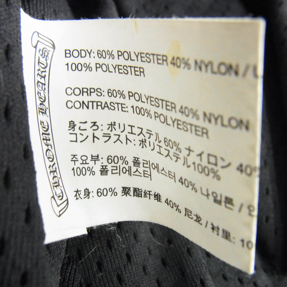 CHROME HEARTS クロムハーツ（原本無） RIGGINS FBRC 英字プリント クロスボールボタン ナイロン コーチジャケット ブラック系 L【中古】