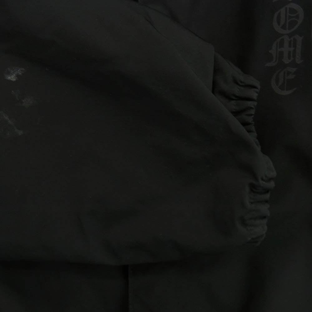 CHROME HEARTS クロムハーツ（原本無） RIGGINS FBRC 英字プリント クロスボールボタン ナイロン コーチジャケット ブラック系 L【中古】