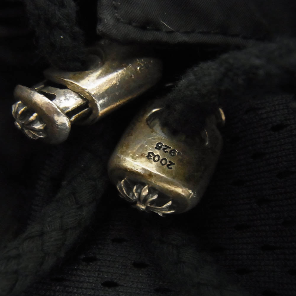 CHROME HEARTS クロムハーツ（原本無） RIGGINS FBRC 英字プリント クロスボールボタン ナイロン コーチジャケット ブラック系 L【中古】