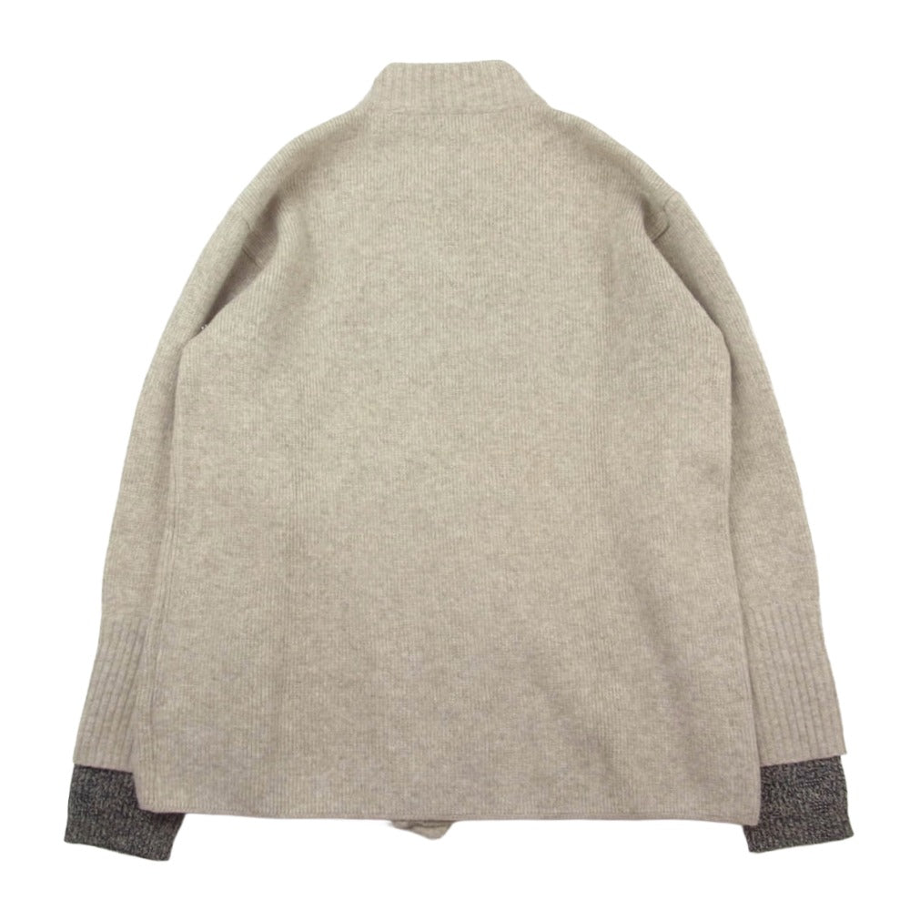Emporio Armani エンポリオ・アルマーニ 38115120 ダブルブレスト ウール ニット ハイネック カーディガン ベージュ系 32【中古】