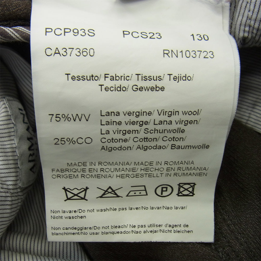 ARMANI COLLEZIONI アルマーニコレッツォーニ ウール混 カーゴパンツ チャコール系 46【中古】