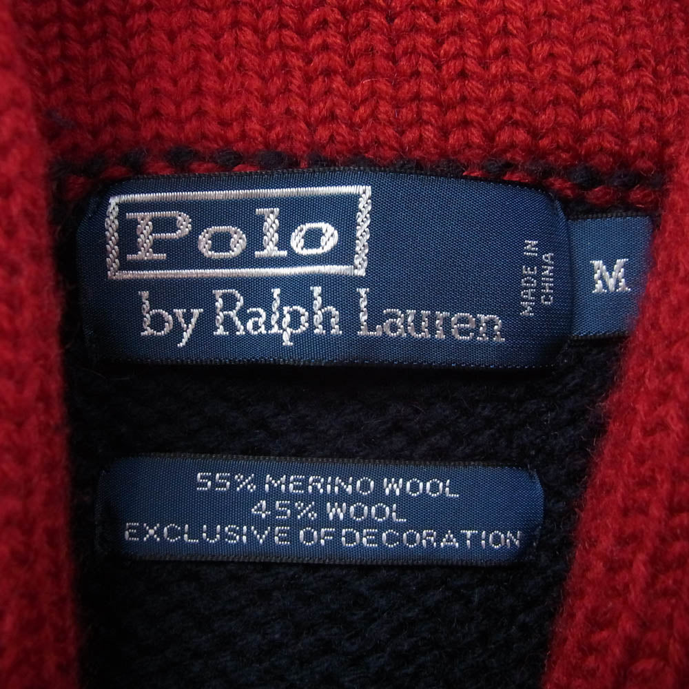POLO RALPH LAUREN ポロ・ラルフローレン 星条旗 ワッペン メリノウール ニット ネイビー系 M【中古】