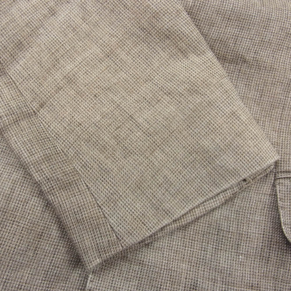 HUGO BOSS ヒューゴボス 10180086 リネン ポケットチーフ付き テーラード ジャケット ブラウン系 44【中古】