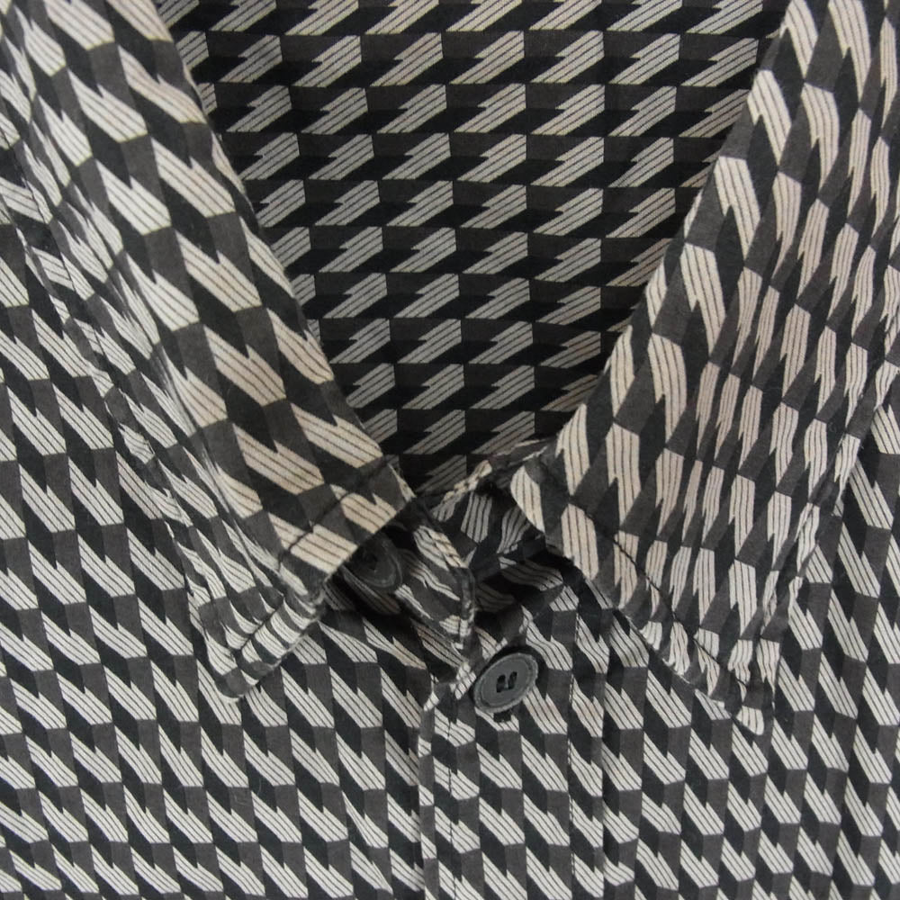 BOTTEGAVENETA ボッテガヴェネタ 478764 V0KT0 総柄 長袖 シャツ ブラック系 グレー系 39【中古】