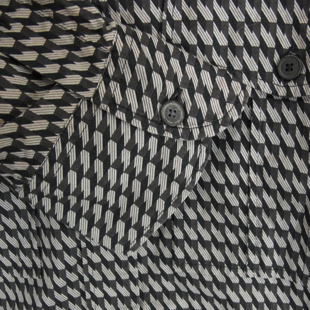 BOTTEGAVENETA ボッテガヴェネタ 478764 V0KT0 総柄 長袖 シャツ ブラック系 グレー系 39【中古】