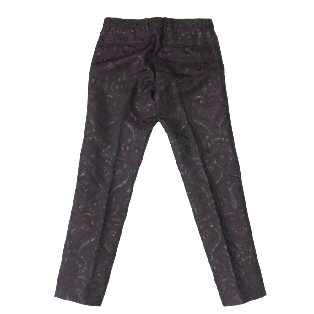 DOLCE&GABBANA ドルチェアンドガッバーナ ボタニカル総柄 3ピース スーツ テーラードジャケット スラックスパンツ ベスト セットアップ パープル系 ブラック系 表記サイズ無し【中古】