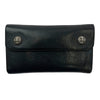 CHROME HEARTS クロムハーツ（原本無） WAVE ウェーブ クロスボールボタン レザーウォレット 財布 ブラック系【中古】