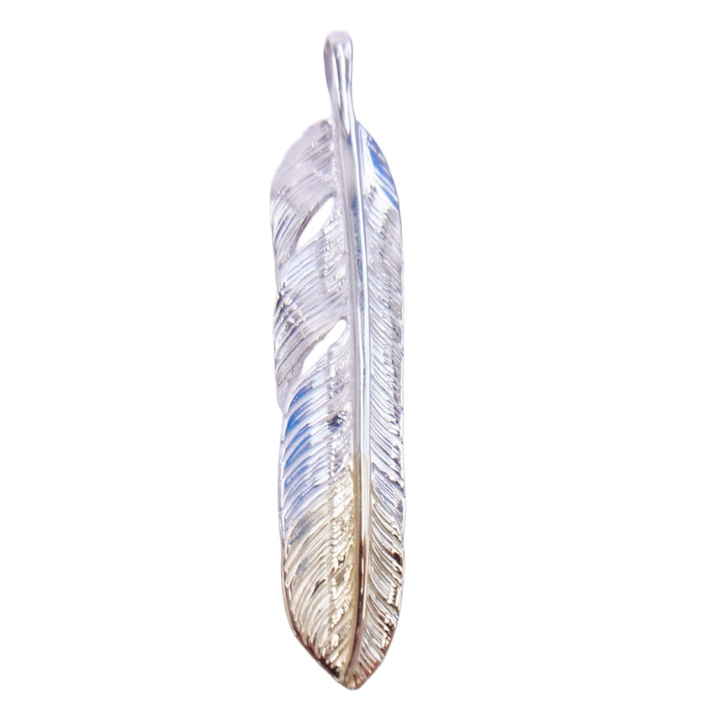 TARO WASHIMI ワシミタロウ 鷲見太郎 P&T購入証明書付属 M flight feather K18 先金 フライトフェザー ネックレス ペンダントトップ シルバー系【中古】