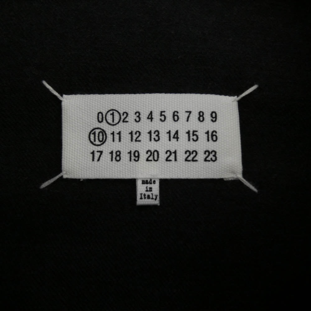 MAISON MARGIELA メゾンマルジェラ 22AW S51AM0475 S30842 1ライン 10ライン 四つタグ ペンキ加工 ペイント ブラックデニム 丸襟 カバーオール ジャケット ブラック系 36【極上美品】【中古】
