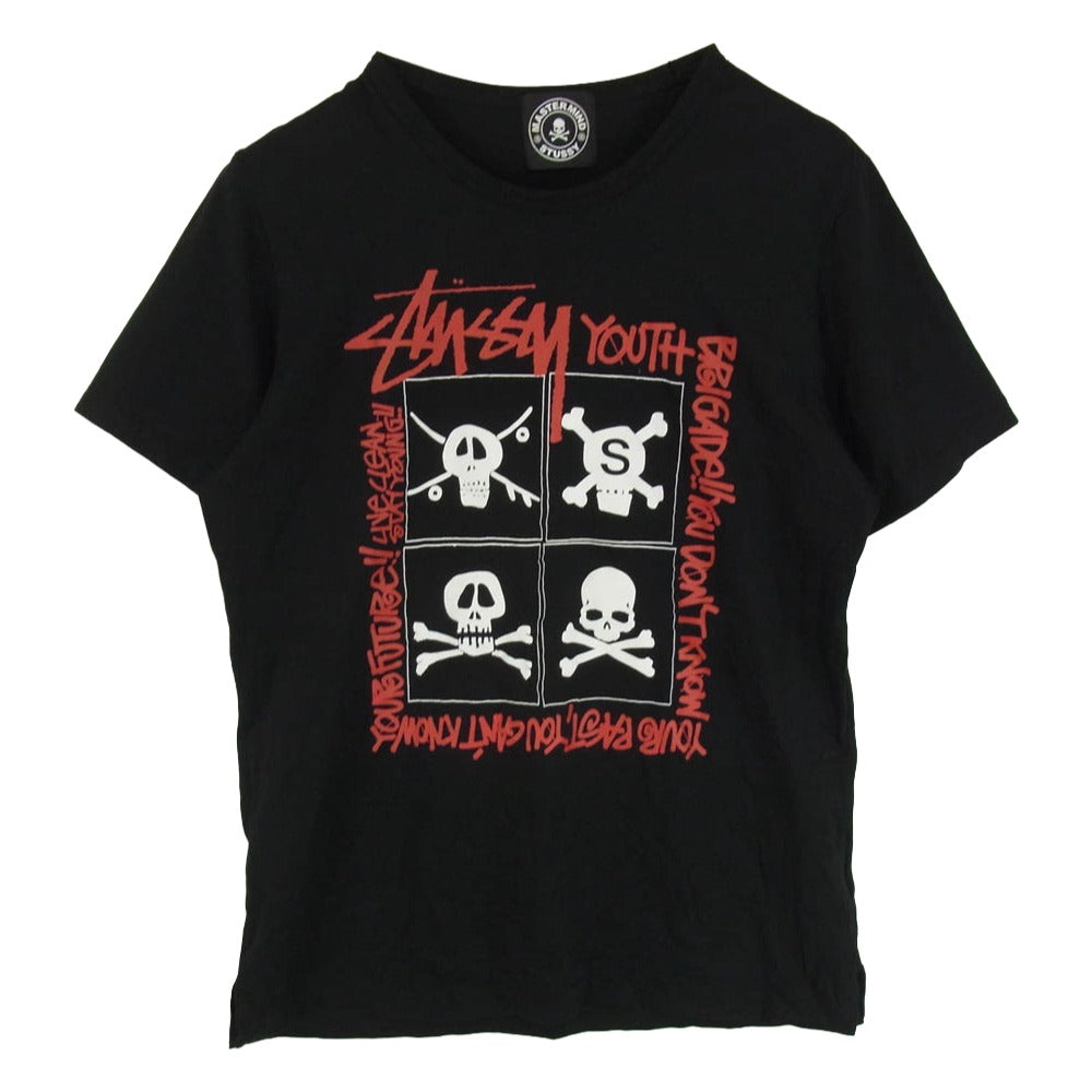 mastermind JAPAN マスターマインドジャパン 13SS × STUSSY dreaming ステューシー ドリーミング スカル プリント 半袖 Tシャツ ブラック系 レッド系 L【中古】