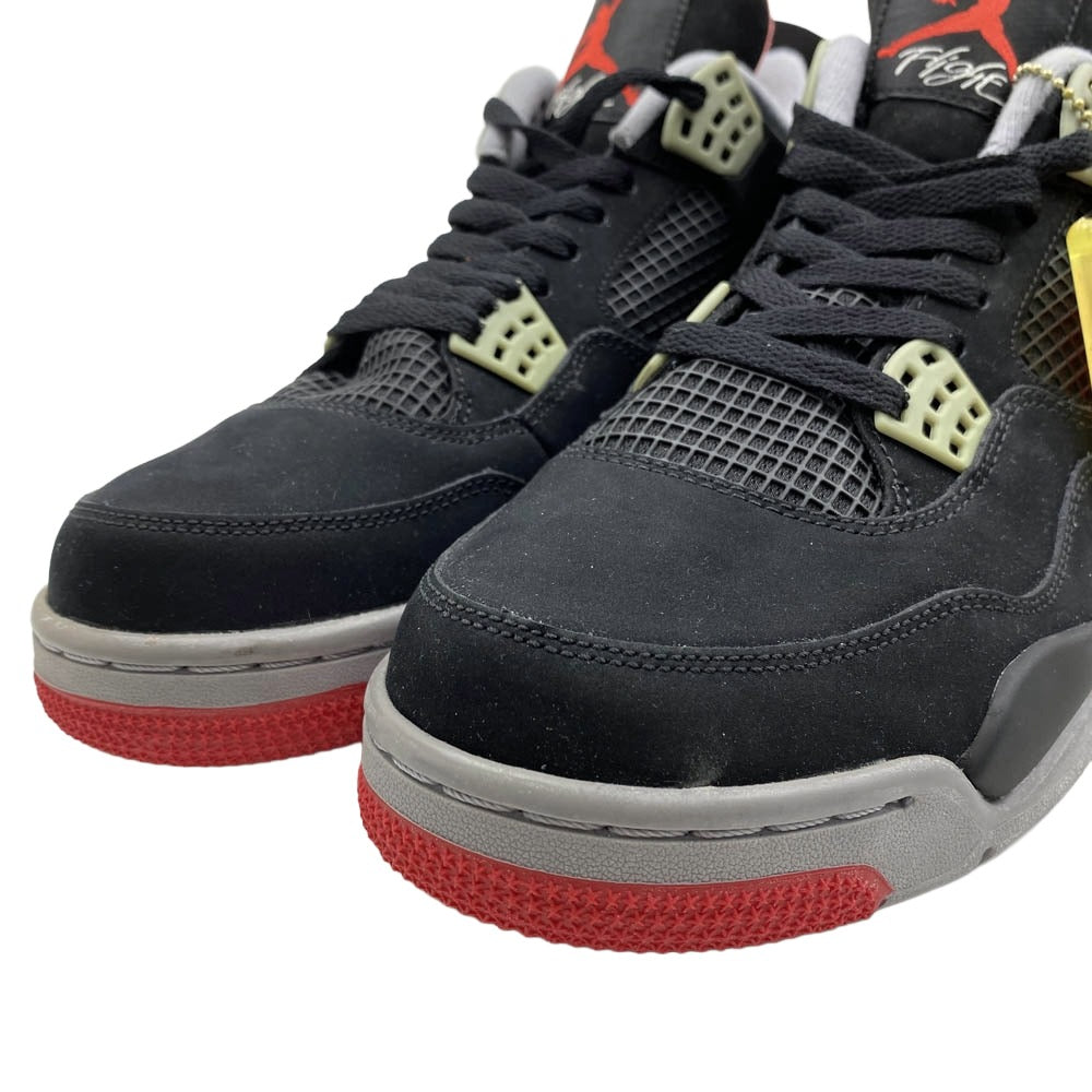 NIKE ナイキ 308497-089 Air Jordan 4 Retro Black Cement Grey Fire Red 2012 エアジョーダン4 レトロ ブラック セメントグレー ファイヤーレッド ブラック系 28.0cm【中古】