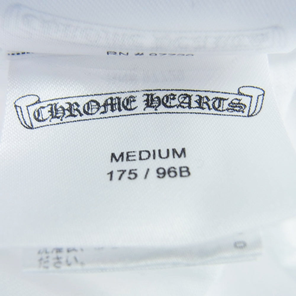 CHROME HEARTS クロムハーツ（原本無） Neck Logo L/S Tee ネックロゴ プリント 長袖 ロングスリーブ ポケット Tシャツ カットソー ロンT ホワイト系 M【中古】