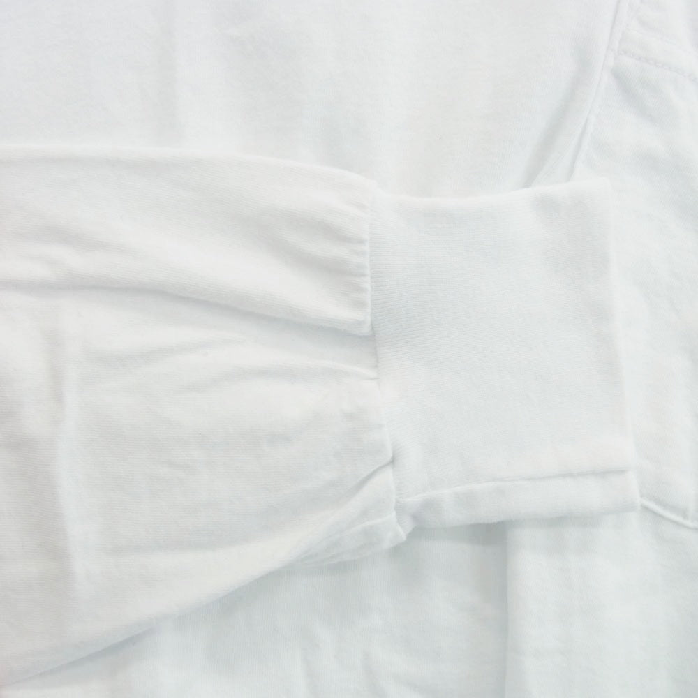 CHROME HEARTS クロムハーツ（原本無） Neck Logo L/S Tee ネックロゴ プリント 長袖 ロングスリーブ ポケット Tシャツ カットソー ロンT ホワイト系 M【中古】