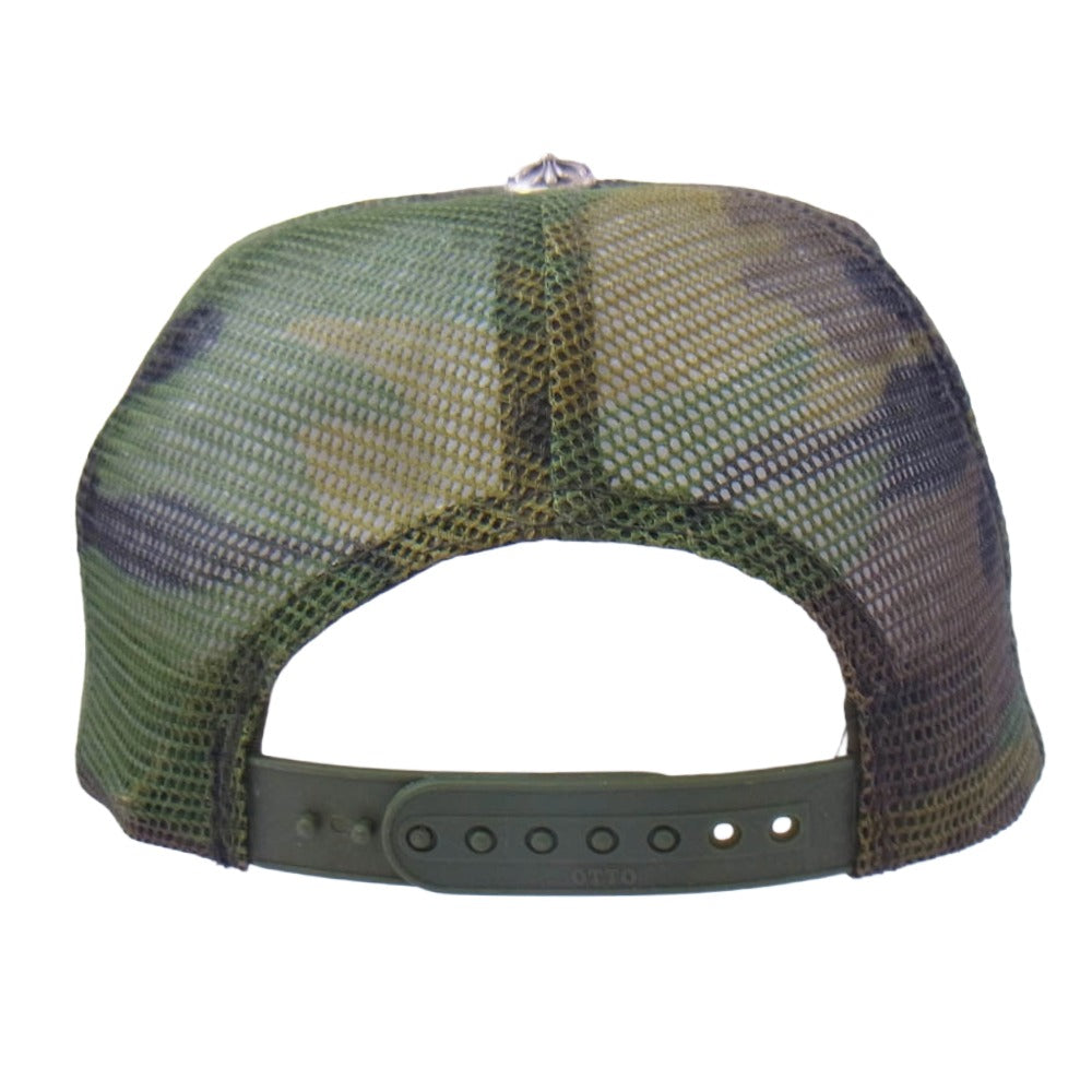 CHROME HEARTS クロムハーツ（原本無） TRUCKER CAP オールド カモフラ 迷彩 クロスボール メッシュ キャップ 帽子 カーキ系【中古】