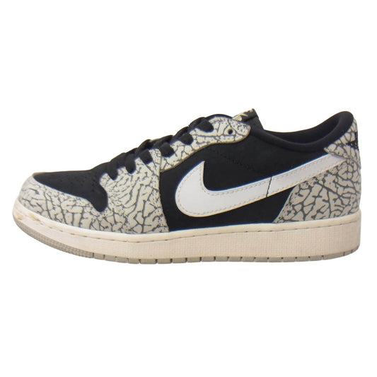 NIKE AIR JORDAN ナイキ ジョーダン CZ0858-001 GS Air Jordan 1 Retro Low OG Black Cement AJ1 エアジョーダン レトロ ロー ブラックセメント スニーカー ブラック系 グレー系 24cm【中古】