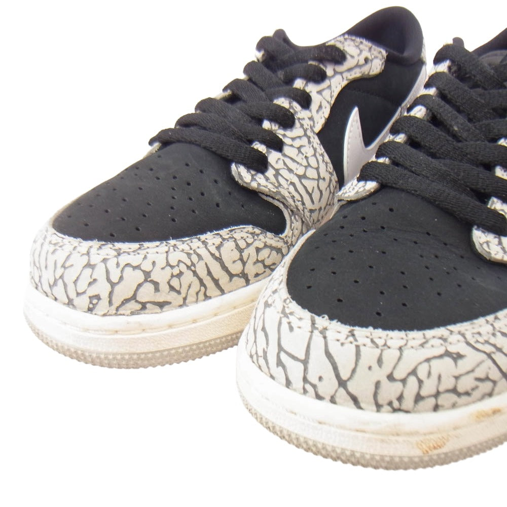 NIKE AIR JORDAN ナイキ ジョーダン CZ0858-001 GS Air Jordan 1 Retro Low OG Black Cement AJ1 エアジョーダン レトロ ロー ブラックセメント スニーカー ブラック系 グレー系 24cm【中古】