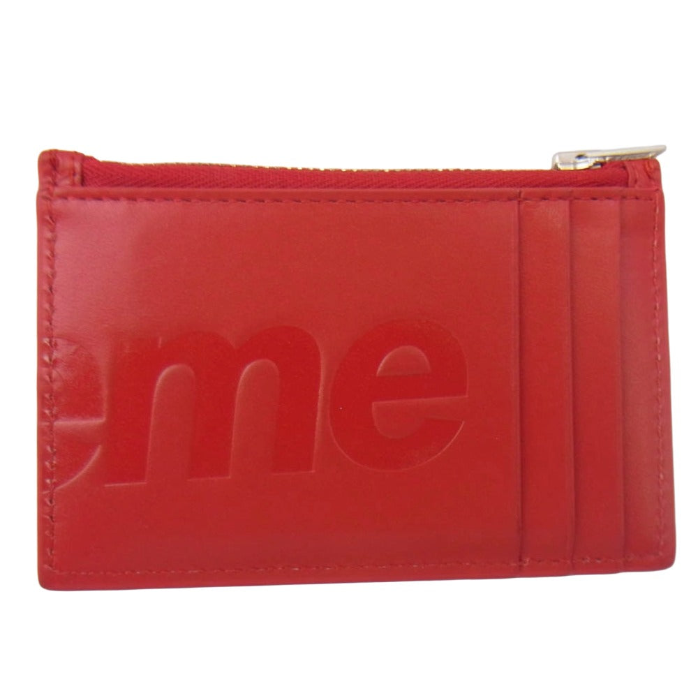 Supreme シュプリーム 25SS Leather Zip Card Holder ジップ カードホルダー コインケース レッド系【美品】【中古】