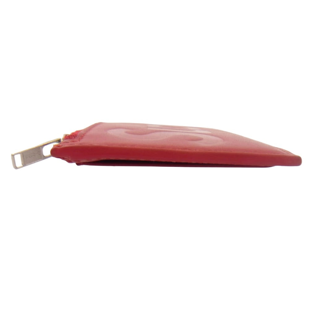 Supreme シュプリーム 25SS Leather Zip Card Holder ジップ カードホルダー コインケース レッド系【美品】【中古】