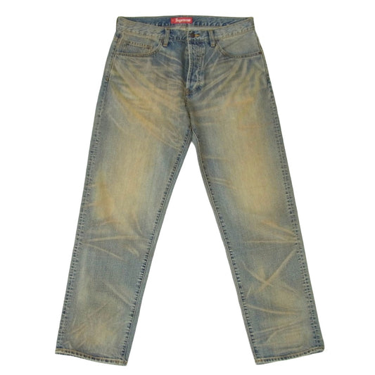 Supreme シュプリーム 25AW Regular Jean Dirty Indigo レギュラー ジーンズ リジット ダーティー インディゴ デニムパンツ インディゴブルー系 32【美品】【中古】