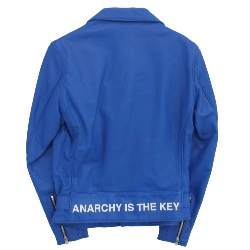 Supreme シュプリーム 15SS UNDER COVER アンダーカバー Schott ショット Perfecto Leather Jacket パーフェクト レザー ライダースジャケット ブルー系 S【中古】