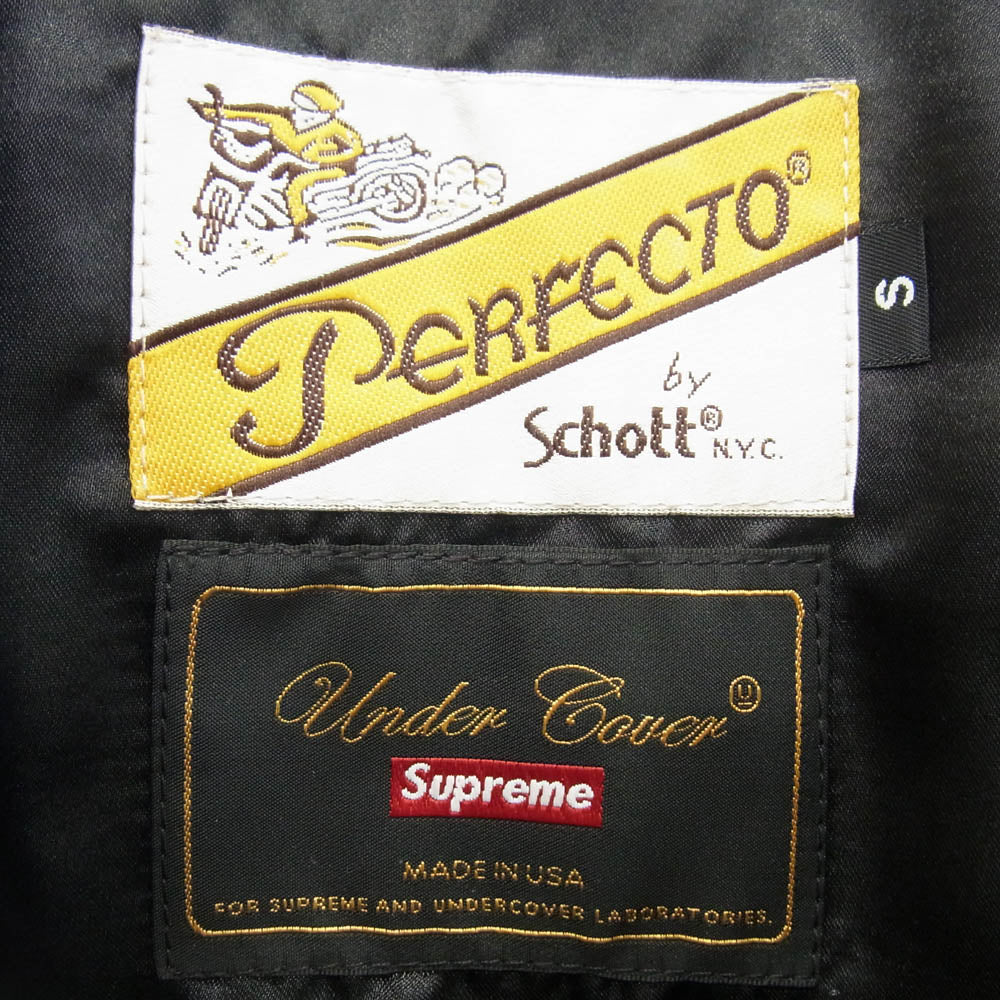 Supreme シュプリーム 15SS UNDER COVER アンダーカバー Schott ショット Perfecto Leather Jacket パーフェクト レザー ライダースジャケット ブルー系 S【中古】