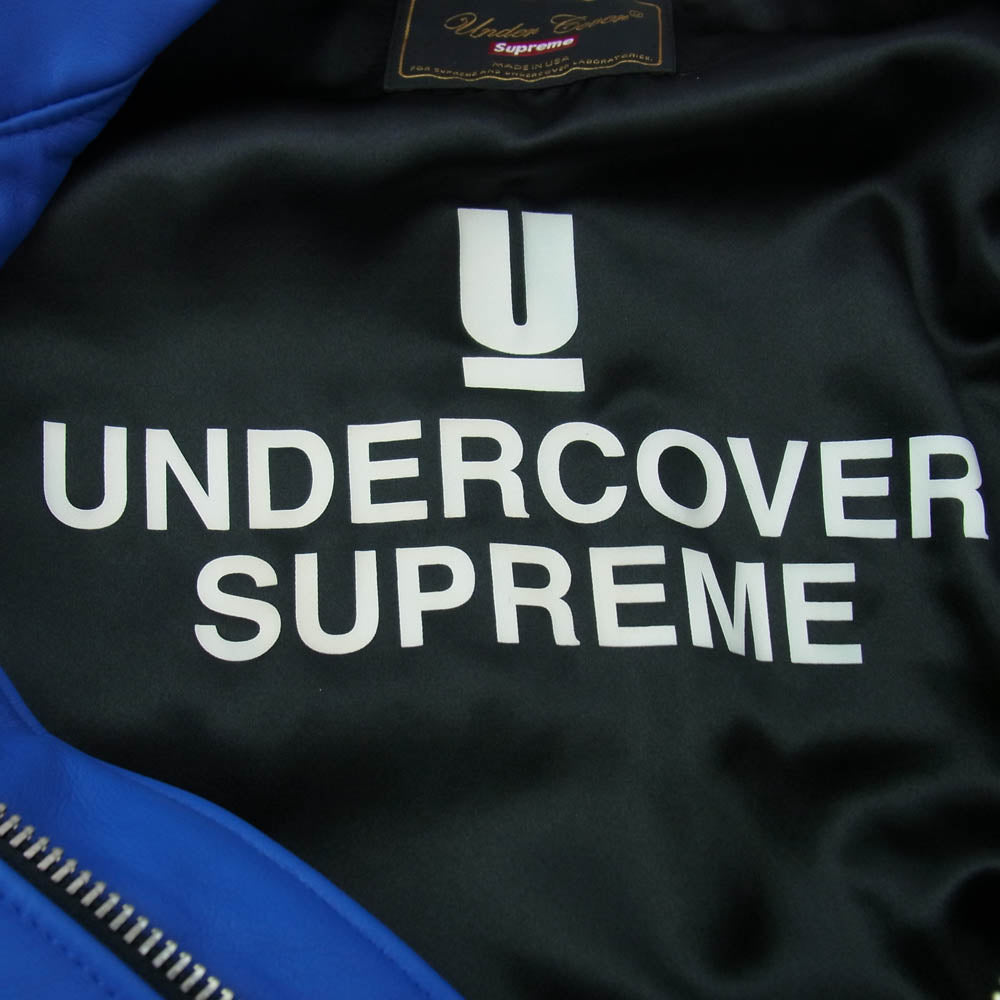 Supreme シュプリーム 15SS UNDER COVER アンダーカバー Schott ショット Perfecto Leather Jacket パーフェクト レザー ライダースジャケット ブルー系 S【中古】