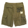 フリーシティ LIFE NATURE LOVE バードプリント ミリタリー カーゴ ショーツ ショート ハーフ パンツ カーキ系 表記なし【中古】