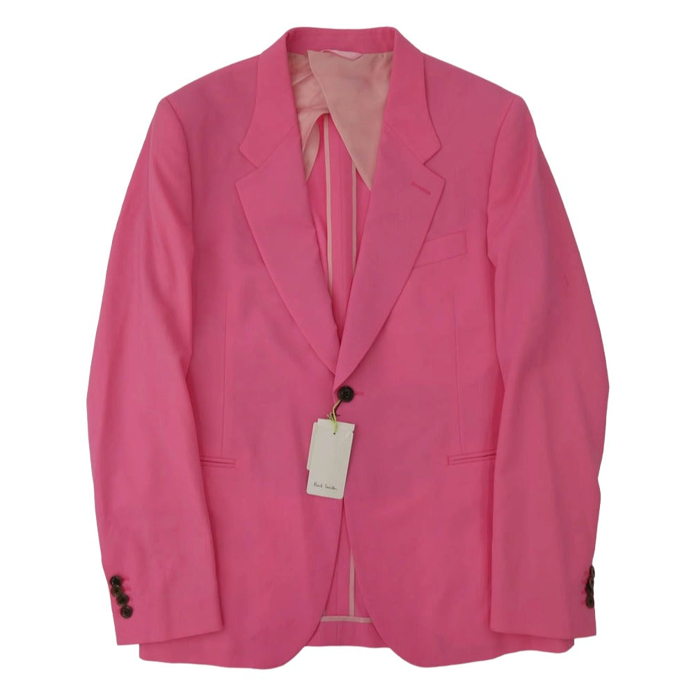 Paul Smith ポール・スミス 14SS メインライン トロピカルウール ワイヤーメッシュボーダーライニング 1B テーラード ジャケット ピンク系 XL【中古】