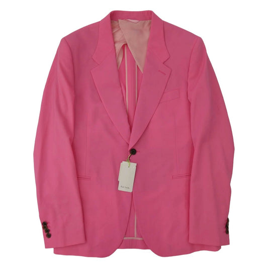 Paul Smith ポール・スミス 14SS メインライン トロピカルウール ワイヤーメッシュボーダーライニング 1B テーラード ジャケット ピンク系 XL【中古】