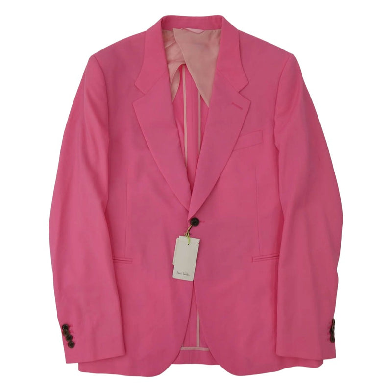Paul Smith ポール・スミス 14SS メインライン トロピカルウール ワイヤーメッシュボーダーライニング 1B テーラード ジャケット ピンク系 XL【中古】