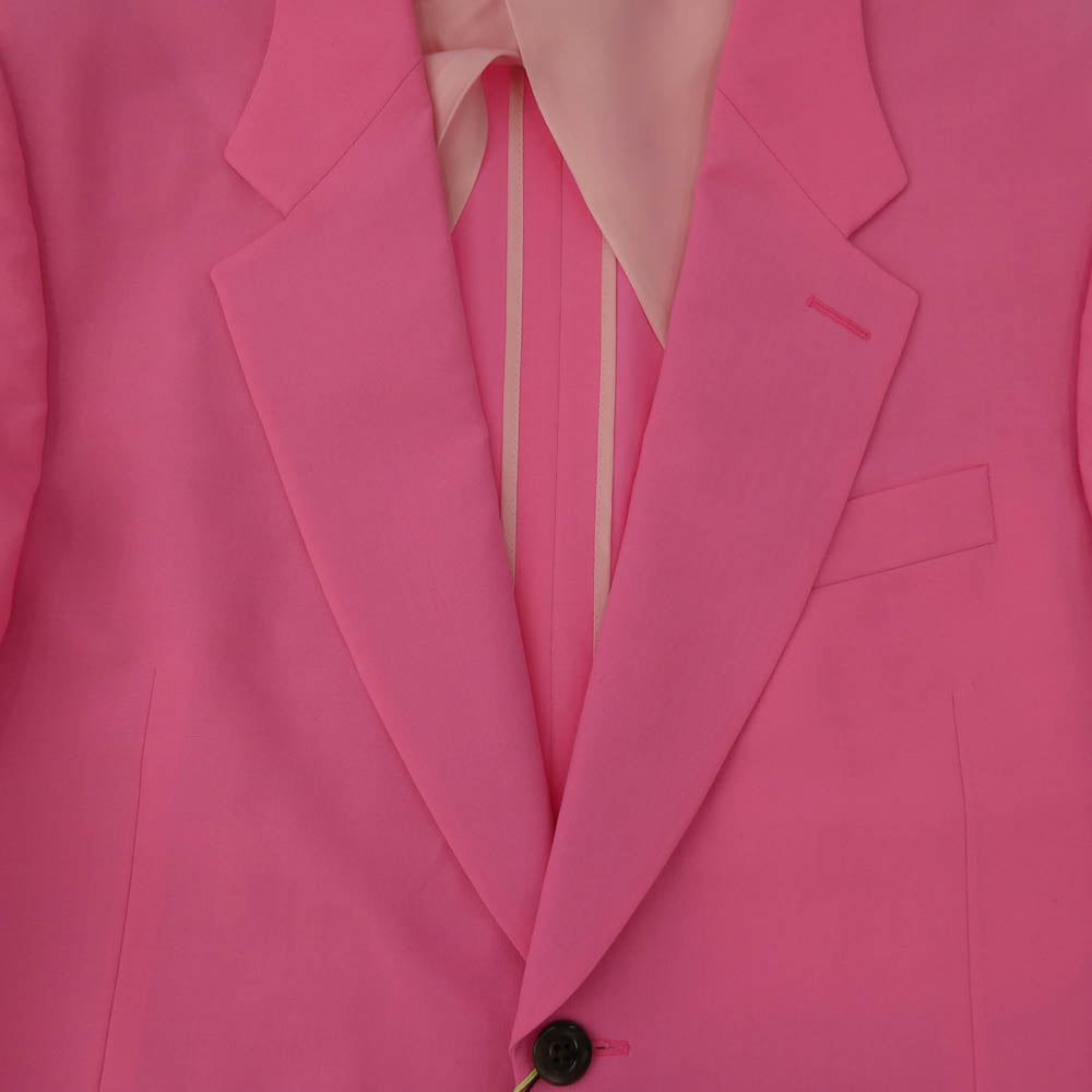Paul Smith ポール・スミス 14SS メインライン トロピカルウール ワイヤーメッシュボーダーライニング 1B テーラード ジャケット ピンク系 XL【中古】