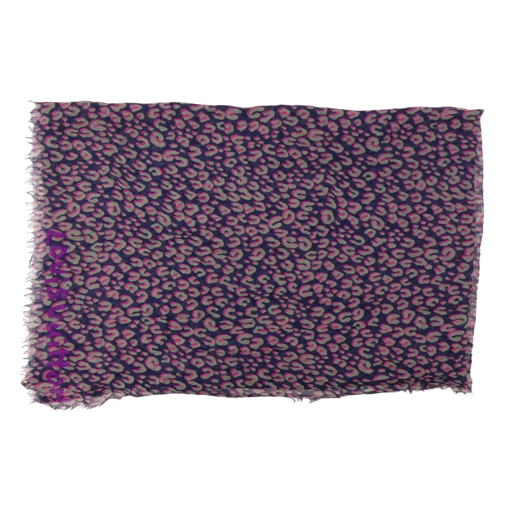 LOUIS VUITTON ルイ・ヴィトン M72450 レオパード カシミヤ シルク 大判ストール ネイビー系【中古】