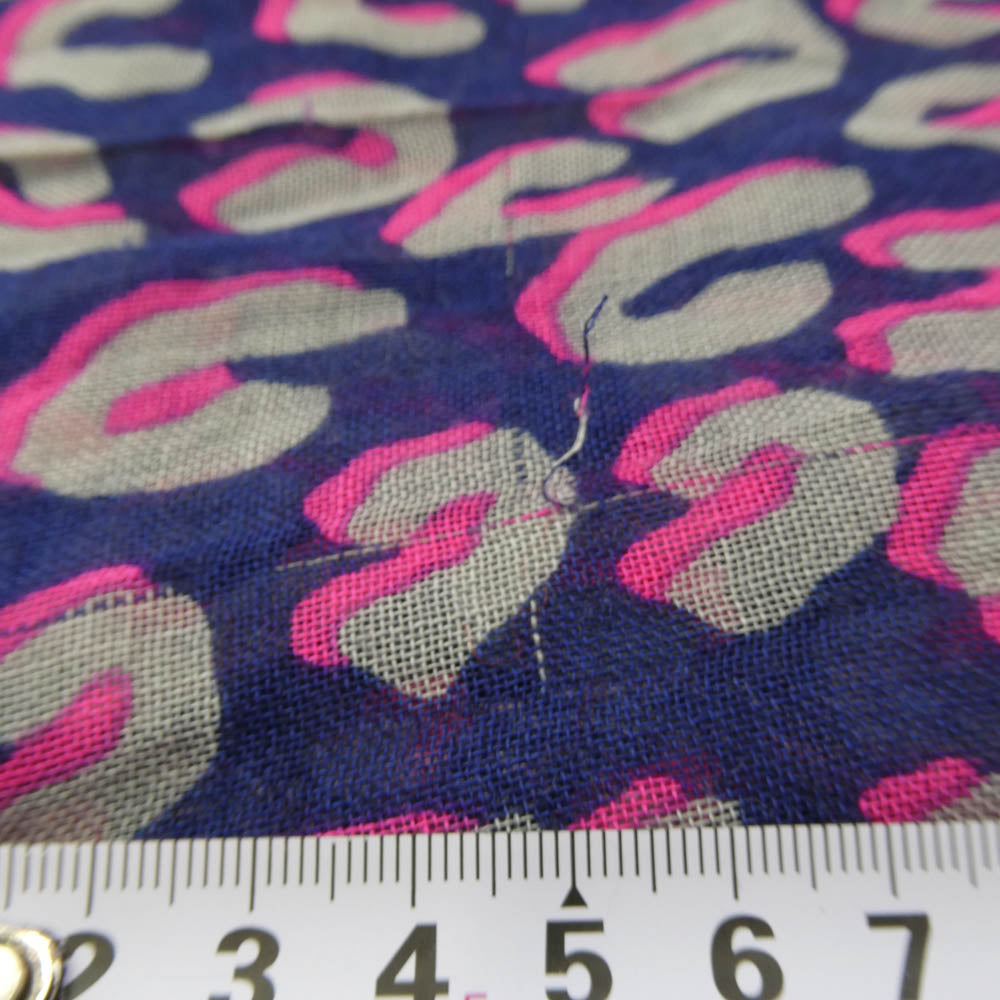 LOUIS VUITTON ルイ・ヴィトン M72450 レオパード カシミヤ シルク 大判ストール ネイビー系【中古】