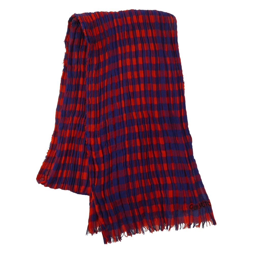 LOUIS VUITTON ルイ・ヴィトン MP0894 エトール マサイ チェック ストール レッド系 ブルー系【中古】