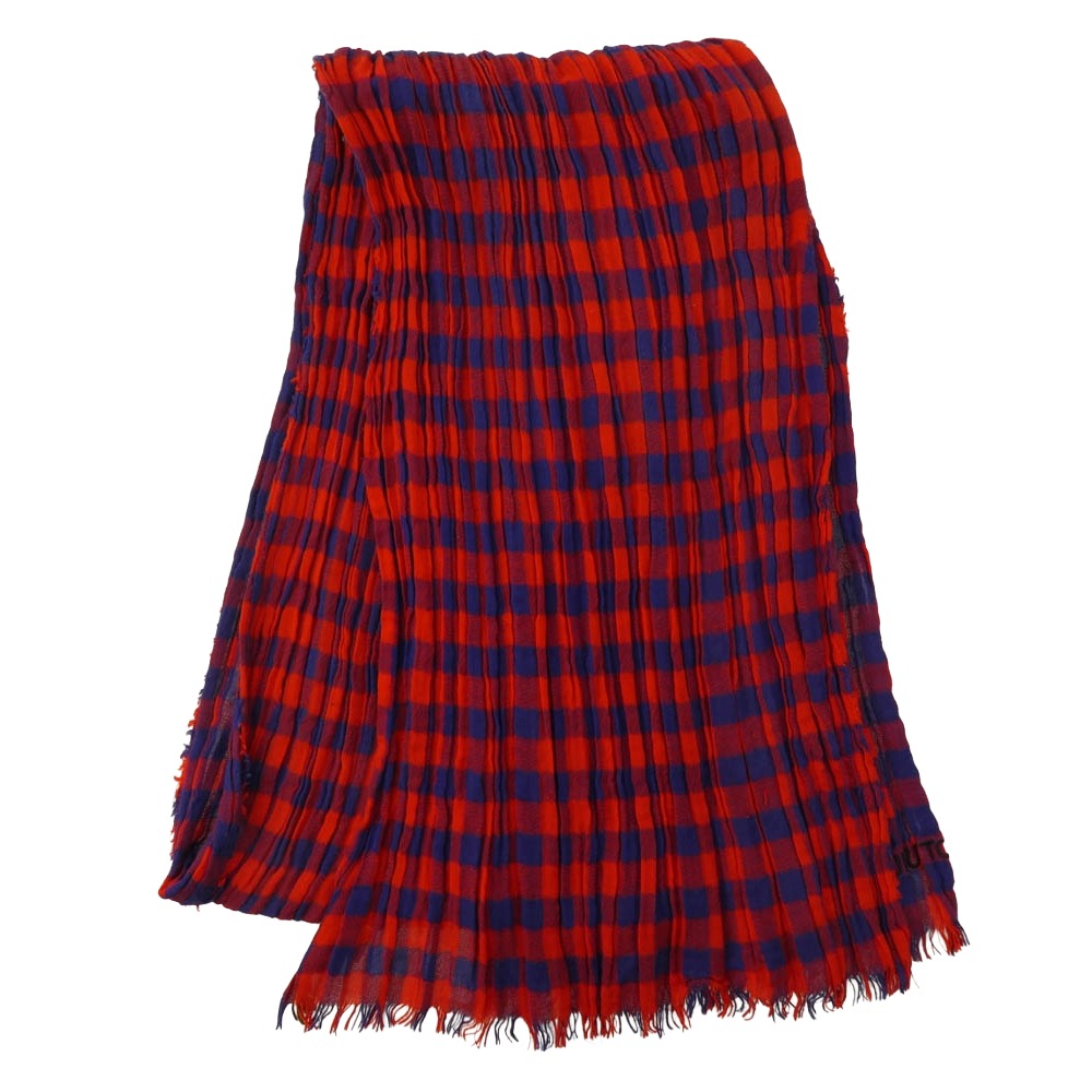 LOUIS VUITTON ルイ・ヴィトン MP0894 エトール マサイ チェック ストール レッド系 ブルー系【中古】