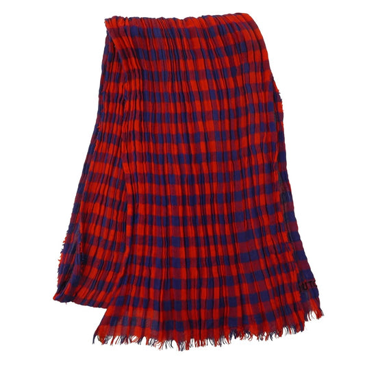 LOUIS VUITTON ルイ・ヴィトン MP0894 エトール マサイ チェック ストール レッド系 ブルー系【中古】