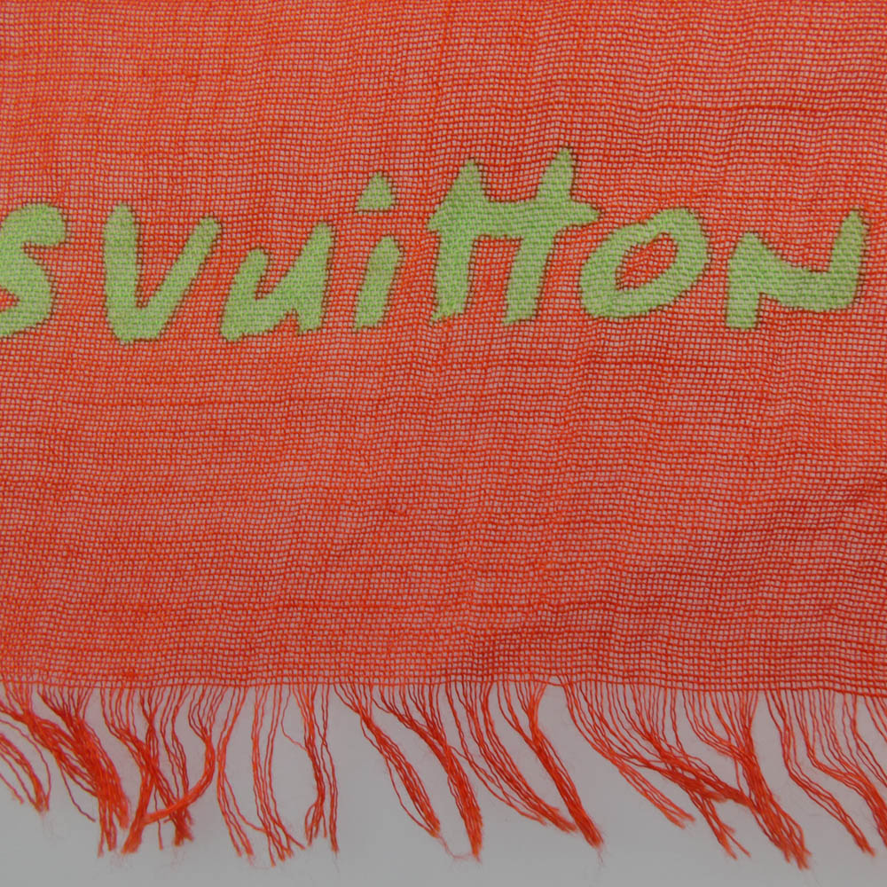 LOUIS VUITTON ルイ・ヴィトン M72379 カシミヤ シルク エトールローズ 大判ストール レッド系【中古】