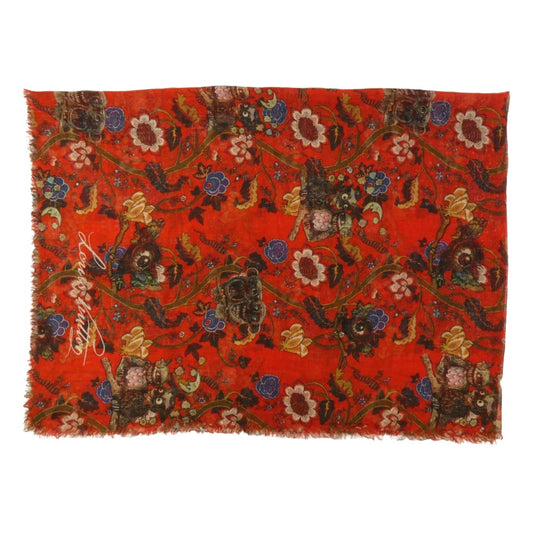 LOUIS VUITTON ルイ・ヴィトン 13AW × Chapman Brothers チャップマンブラザーズ カシミヤ シルク 大判ストール レッド系【中古】