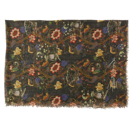 LOUIS VUITTON ルイ・ヴィトン MP1238 × Chapman Brothers チャップマンブラザーズ カシミヤ シルク 大判ストール ブラック系 マルチカラー系【中古】