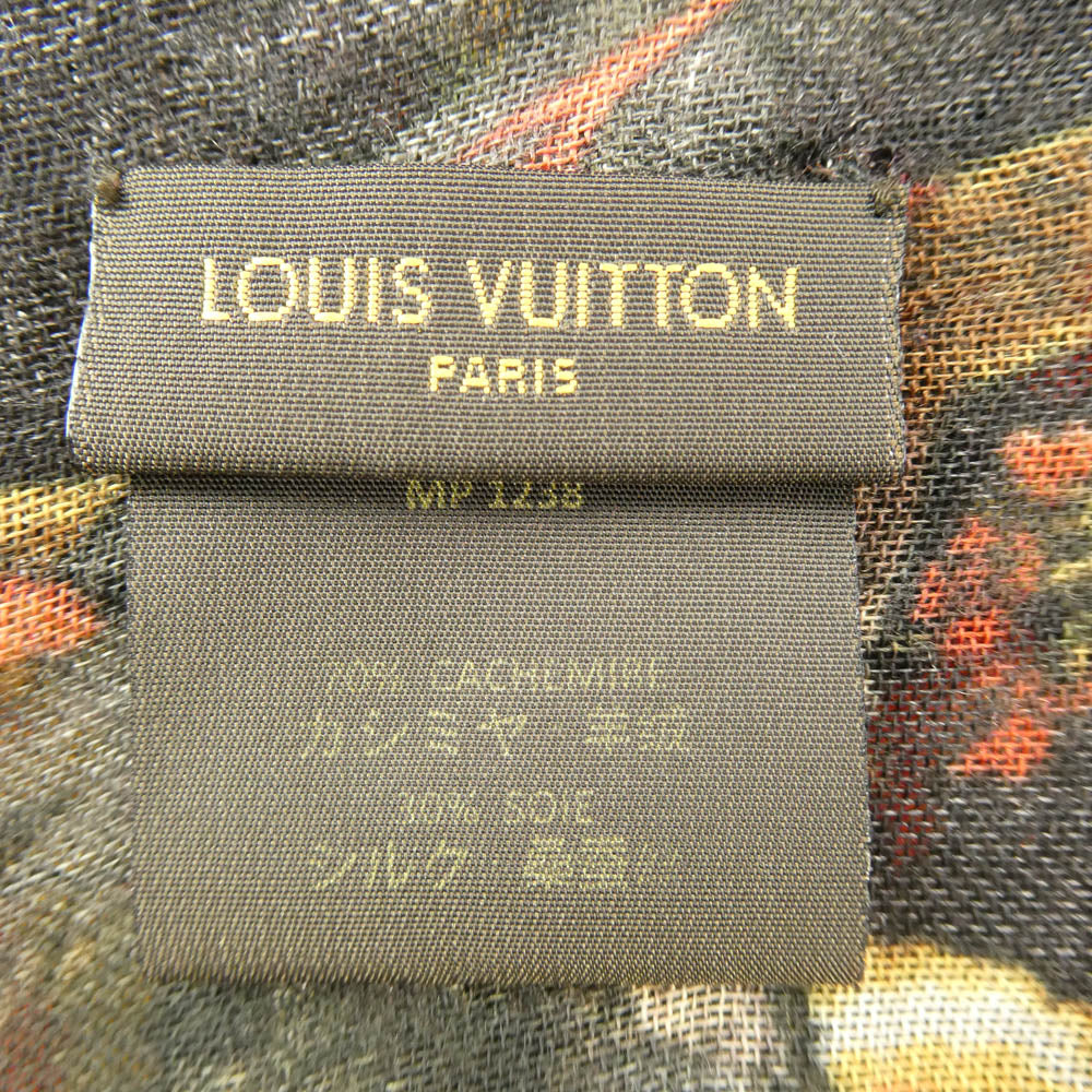 LOUIS VUITTON ルイ・ヴィトン MP1238 × Chapman Brothers チャップマンブラザーズ カシミヤ シルク 大判ストール ブラック系 マルチカラー系【中古】