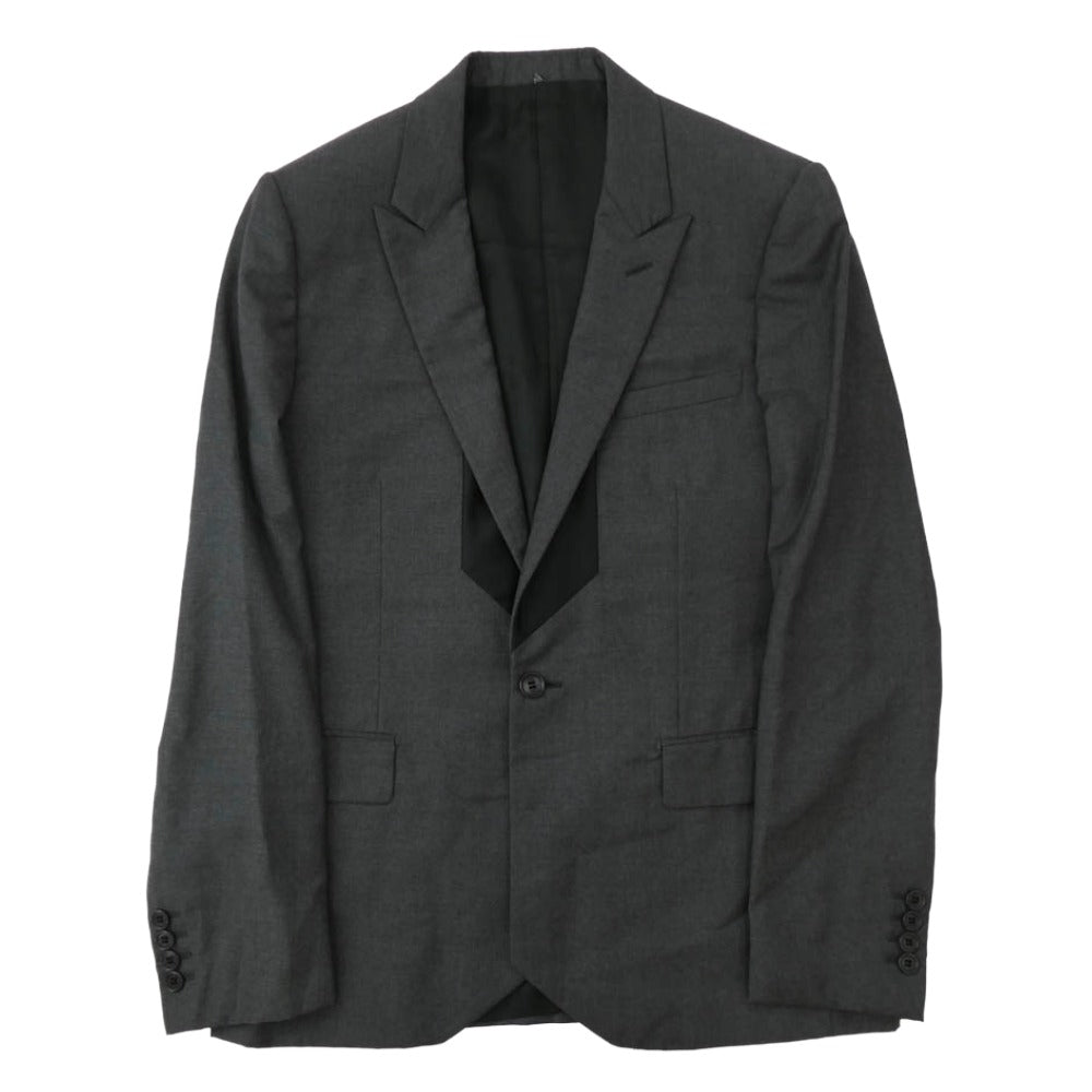 DIOR HOMME ディオールオム 8E3121490558 ラペル裏サテン切替 ピークドラペル シングル 1B ウール テーラード ジャケット グレー系 50【中古】