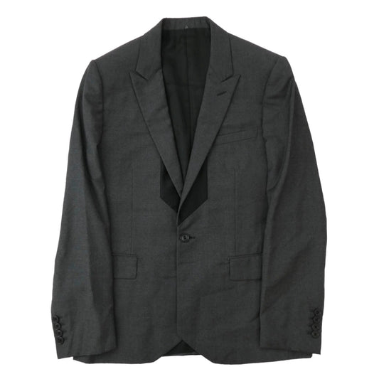 DIOR HOMME ディオールオム 8E3121490558 ラペル裏サテン切替 ピークドラペル シングル 1B ウール テーラード ジャケット グレー系 50【中古】