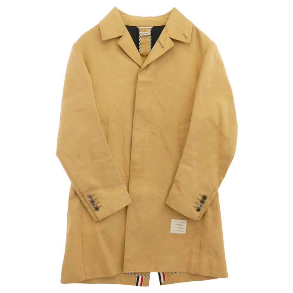 THOM BROWNE トムブラウン コットン トリコロール バルカラー コート ベージュ ベージュ系 2【中古】