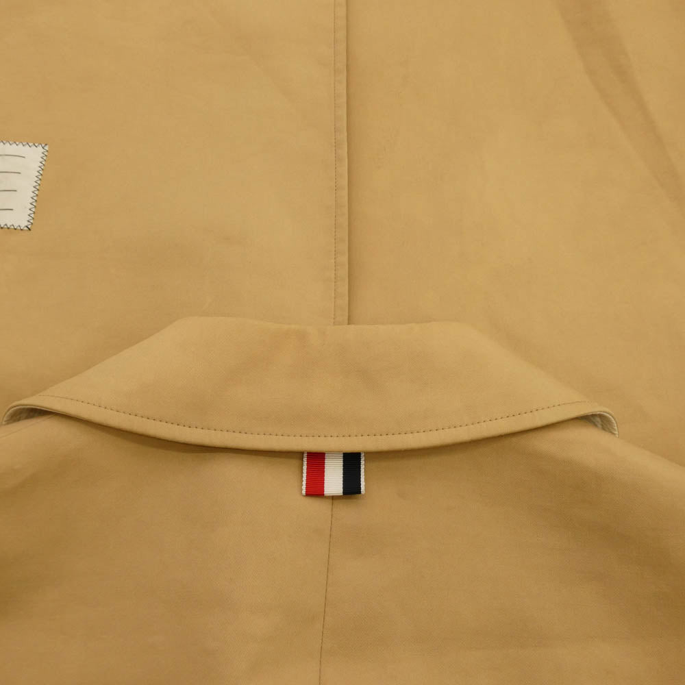 THOM BROWNE トムブラウン コットン トリコロール バルカラー コート ベージュ ベージュ系 2【中古】