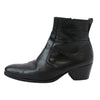 DIOR HOMME ディオールオム 05AW エディ期 サイドジップ レザー ヒール ショート ブーツ ブラック系 43【中古】