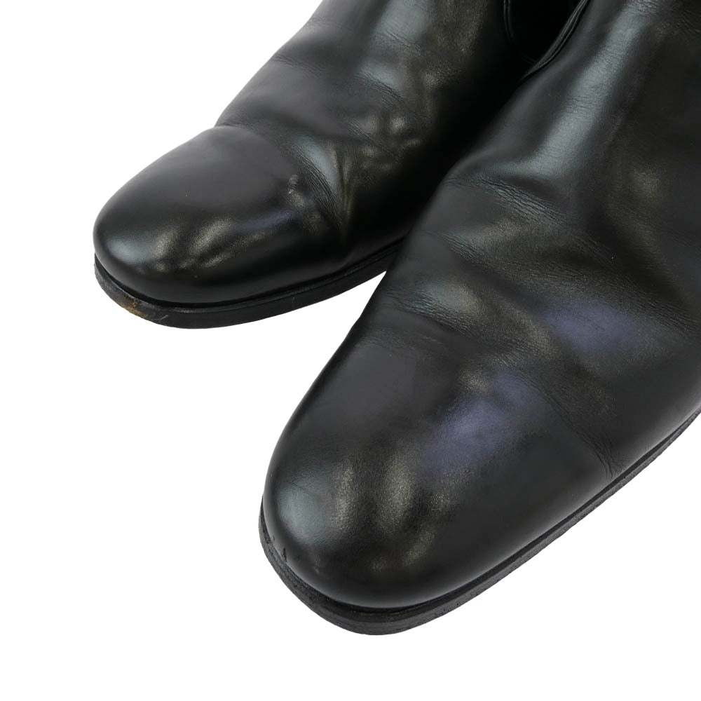 DIOR HOMME ディオールオム 05AW エディ期 サイドジップ レザー ヒール ショート ブーツ ブラック系 43【中古】