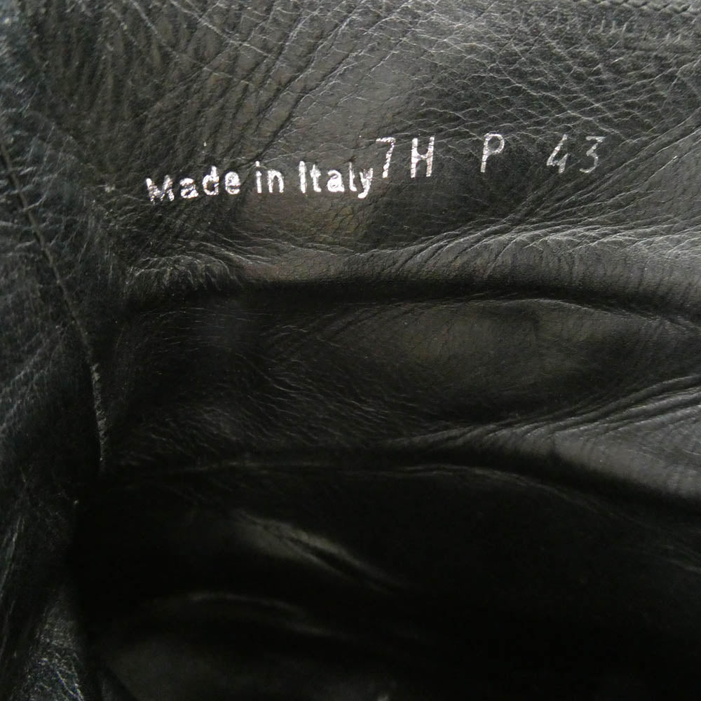 DIOR HOMME ディオールオム 05AW エディ期 サイドジップ レザー ヒール ショート ブーツ ブラック系 43【中古】