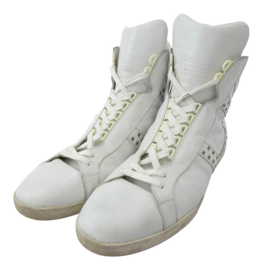 DIOR HOMME ディオールオム 04SS エディ期 STRIP期 スタッズ ハイカット レザー スニーカー ホワイト系 46【中古】