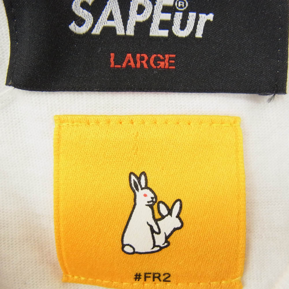 SAPEUR サプール × FR2 エフアールツー Smoking kills ロッドマン グラフィック Tシャツ 半袖カットソー ホワイト系 マルチカラー系 L【中古】